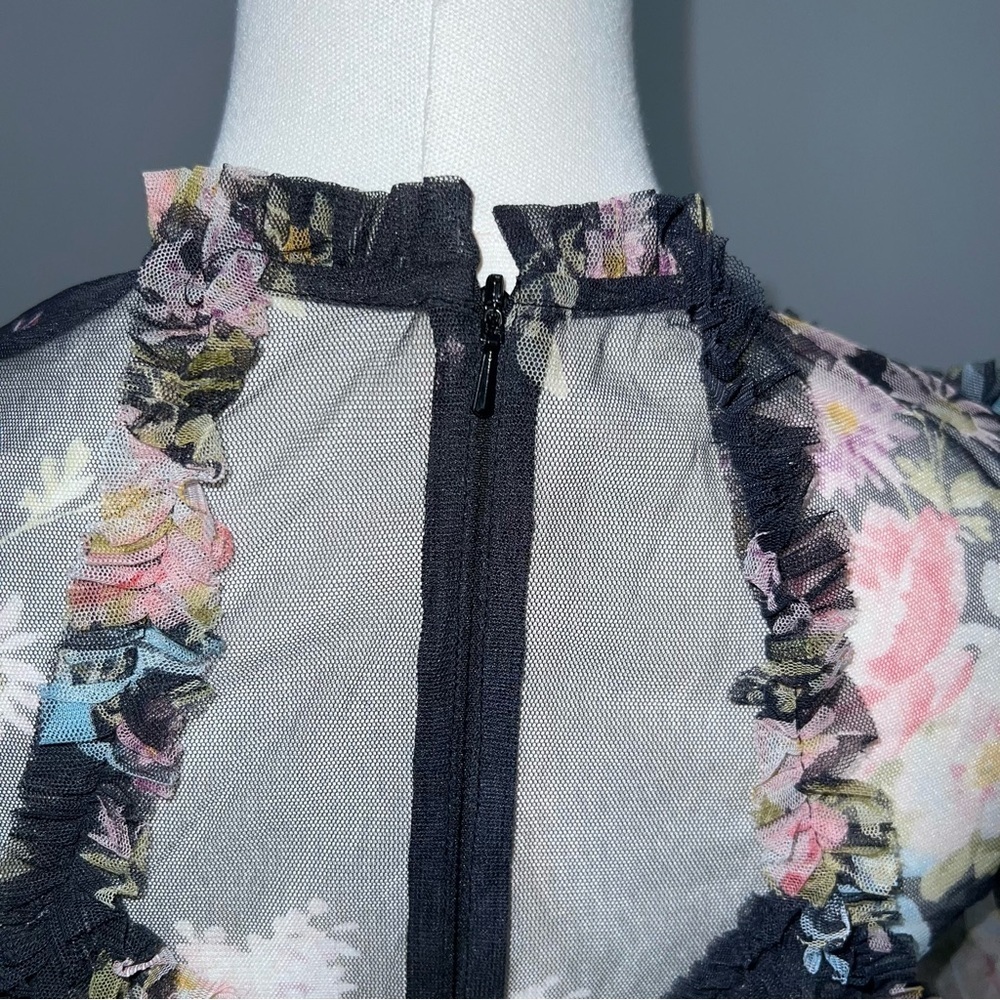 Needle & Thread Floral Ruffle Diamon Dress Mini - Picture 7 of 10